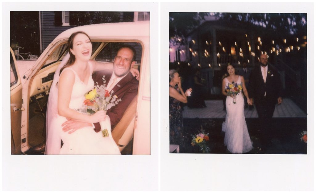 Polaroid photos of a Compass Point Events wedding ceremony