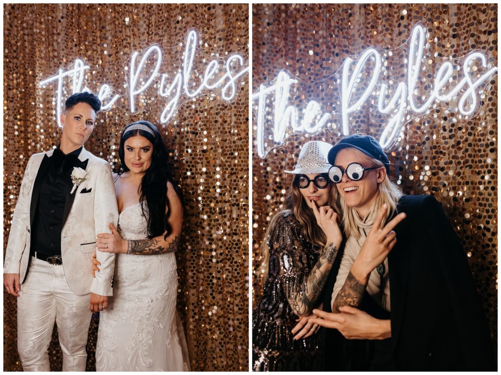 the photo booth at the New Years Eve wedding