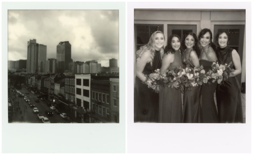 black and white wedding Polaroids