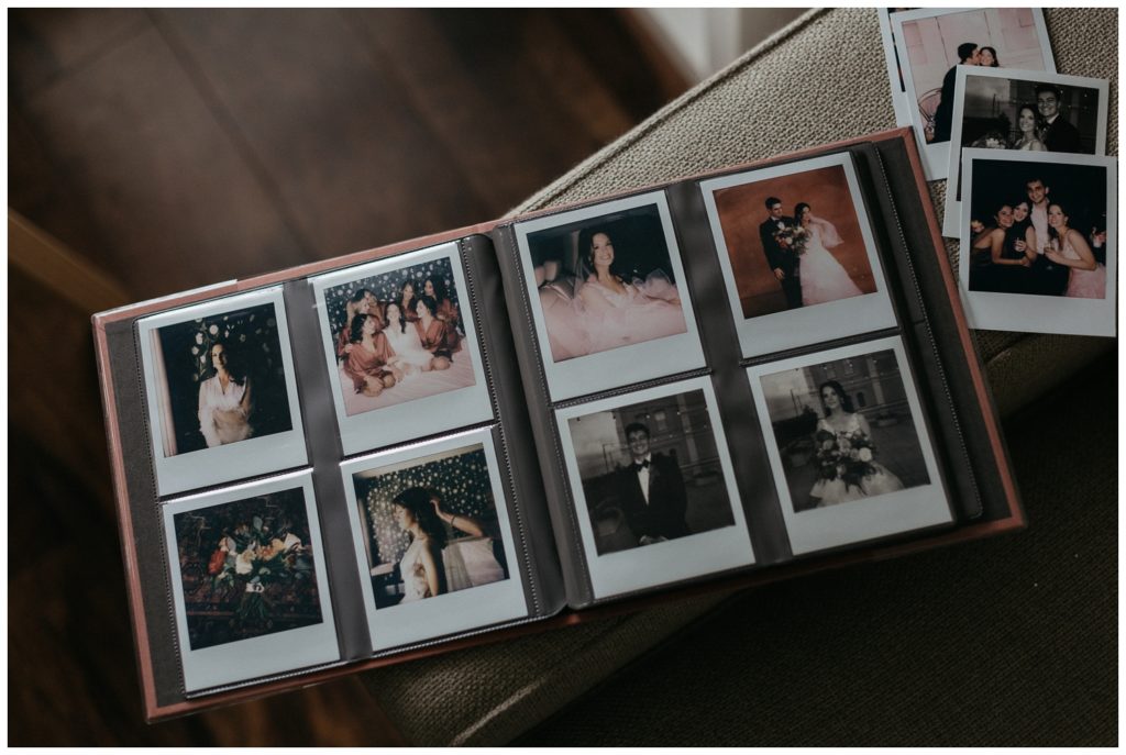 Inside a Polaroid wedding album