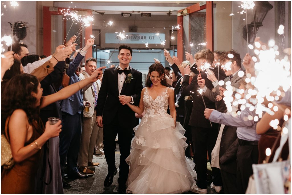 sparkler exit with wedding photographer