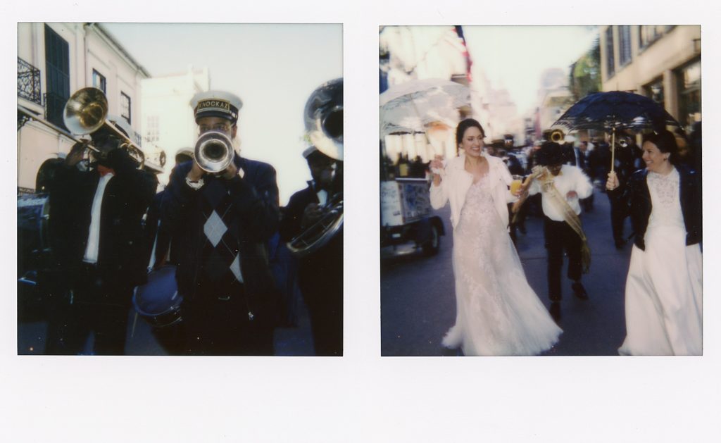 The best instant film camera is at a wedding second line